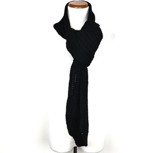 Handmade Black Knitted Wrap Scarf